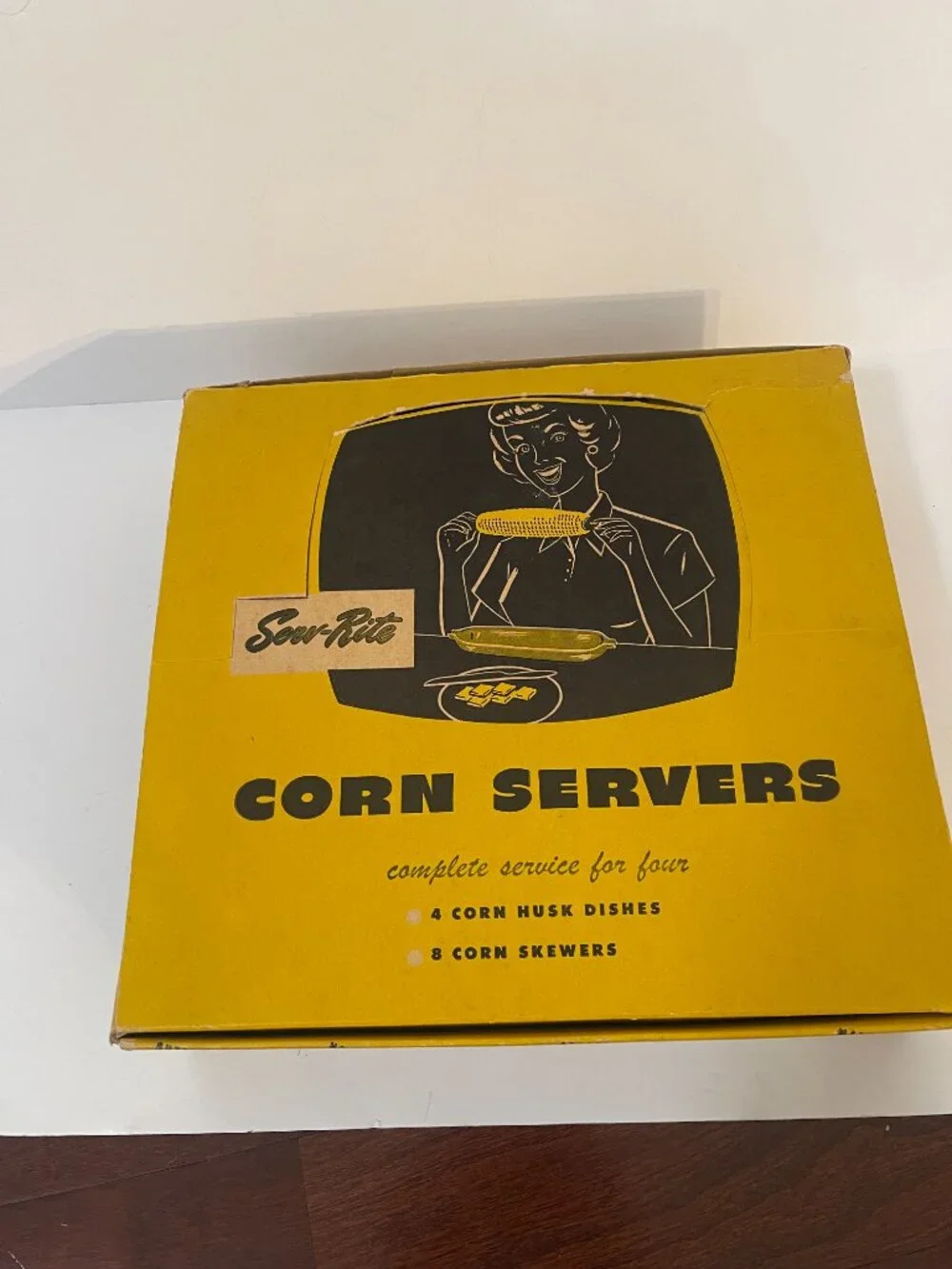 Vintage Sew-Rite Corn Servers Complete Boxed MCM Set